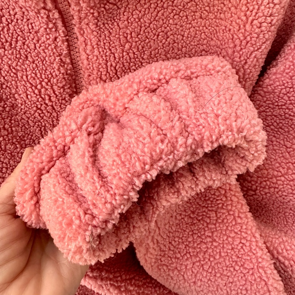 Joe Fresh 🩷 Jillian Harris Cozy Pink Teddy Jacket Sz L - Picture 7 of 7